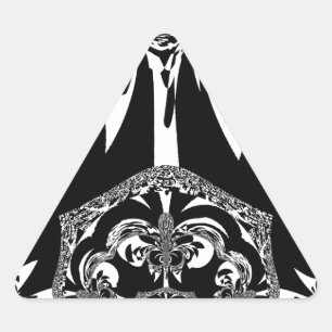 Neo-Barock Noir Abstract Minimalist Designer Blac Dreieckiger Aufkleber