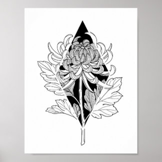 Neo Botanical Chrysanthemum Poster
