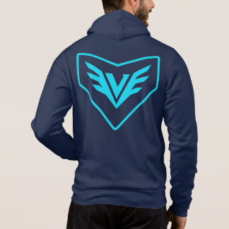 Neo Bushidō Wappen Hoodie - Cyan Circuit Emblem