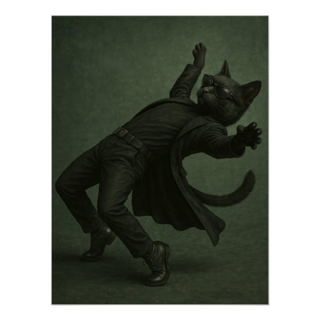 Neo Cat Matrix Parody Poster | Black Cat Bullet (Vorderseite)