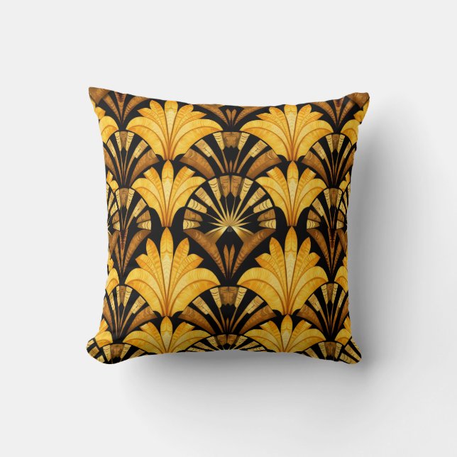 Neo Deco Gold Geometric Abstract Pattern Kissen (Vorderseite)