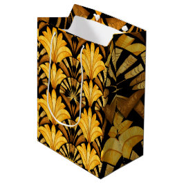 Neo Deco Gold Geometric Abstract Pattern Mittlere Geschenktüte