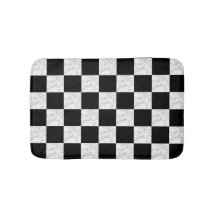 Neo Deco Schwarz und Faux Weiß Marmor Schachbrett
