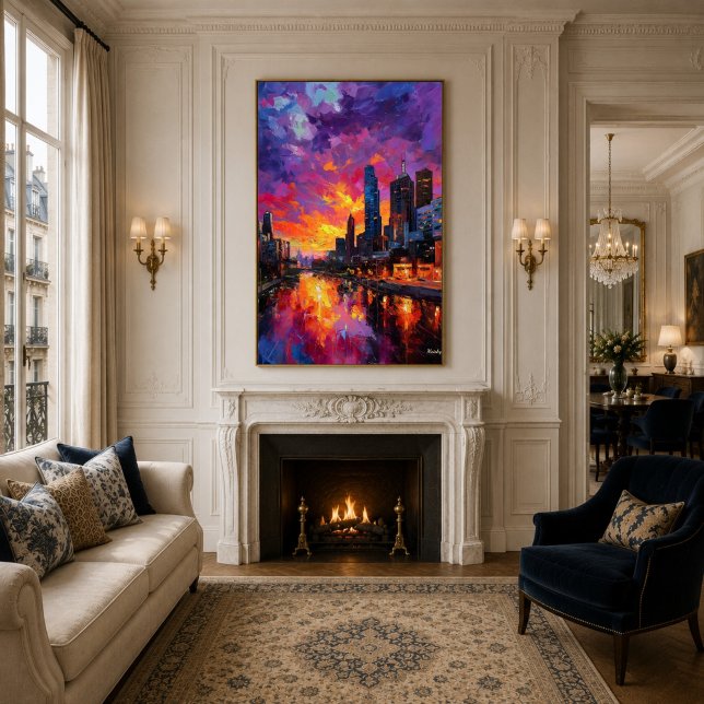 Neo-Expressionistische Melbourne-Skyline bei leben Poster (Von Creator hochgeladen)