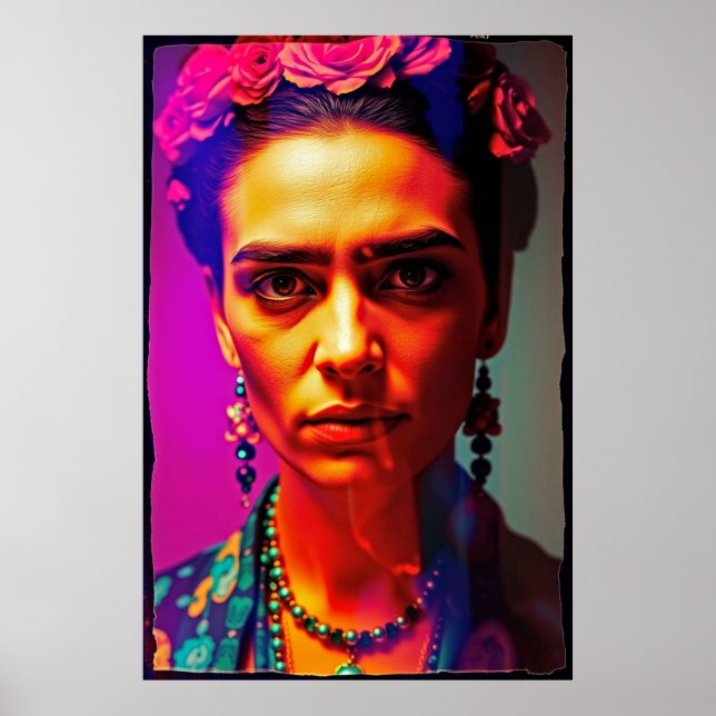 Neo Frida: Radiant Rebel Portrait Poster (Vorne)