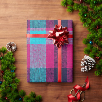 Neo-Fuchsia Karo-Geschenkpapier Geschenkpapier