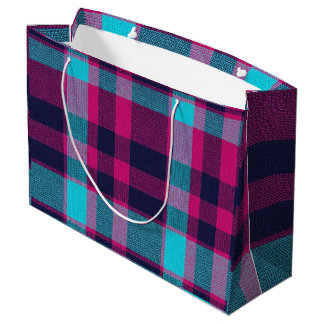 Neo-Fuchsia Karo Große Geschenktüte