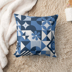 Neo Geo Design mit elegantem blauem Farbdesign Kissen