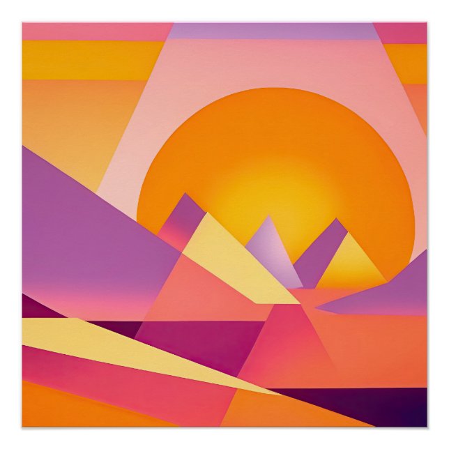 NEO GEO SUNSET LANDSCAPE POSTER (Vorderseite)