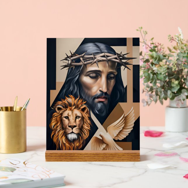 Neo-Kubistische Elegance: Ein Tribut Acrylschild (Hochzeit)