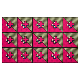 Neo-Memphis-Pattern - Cross/Plus-Zeichen Stoff