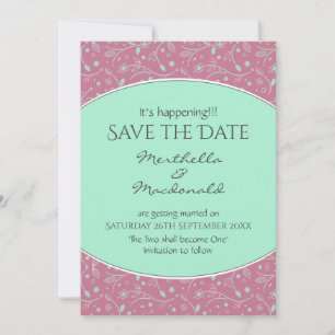 NEO MINT DUSKY PINK Es ist Ereignis Moderne Blumen Save The Date