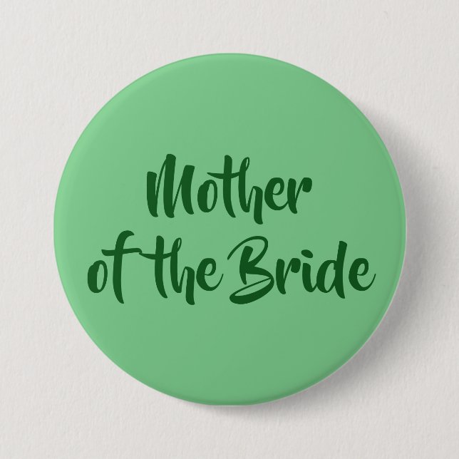 Neo Mint Green Mother of the Bride Wedding Button (Vorderseite)