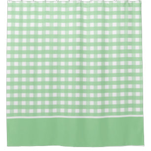 Neo Mint Green und White Gingham Duschvorhang