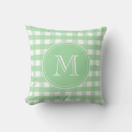 Neo Mint Green und White Gingham Kissen