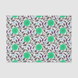 Neo-Mint im Vintage-Stil, China-Mohn-Blumenmuster Seidenpapier