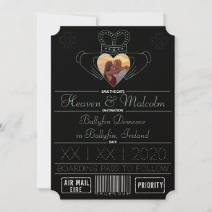 Neo-Mint-Save the Date Claddagh-Foto Save The Date