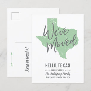 Neo Mint Wir haben uns bewegt - Texas Ankündigungspostkarte