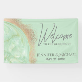 Neo-Minze-Rose Goldmarmor-Agate Kalligraphie Banner