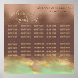 Neo-Minze Zimt Rose Goldfolie Aquarell Poster