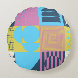 Neo Modernism Kunstwerk aus abstrakt g Rundes Kissen