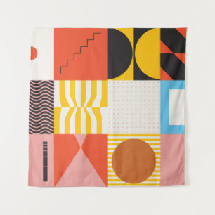 Neo-Modernismus-Kunstmuster aus abstrakten v Wandteppich