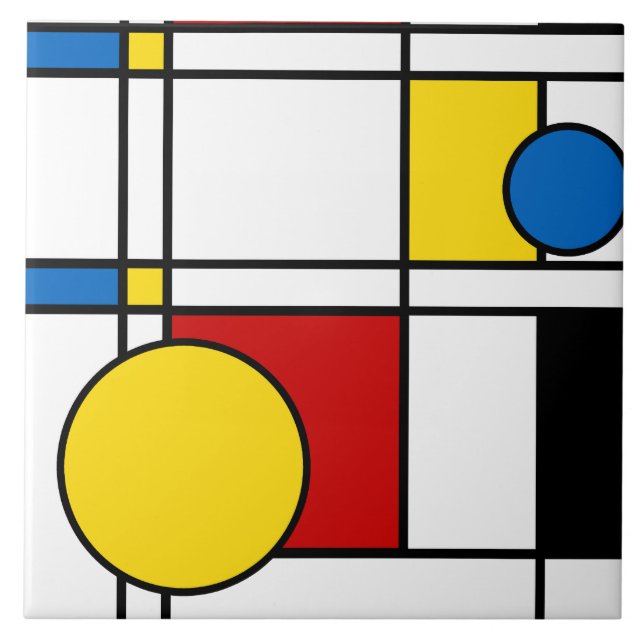 Neo-Plastik Nr. 4 Art Tile Fliese (Vorderseite)