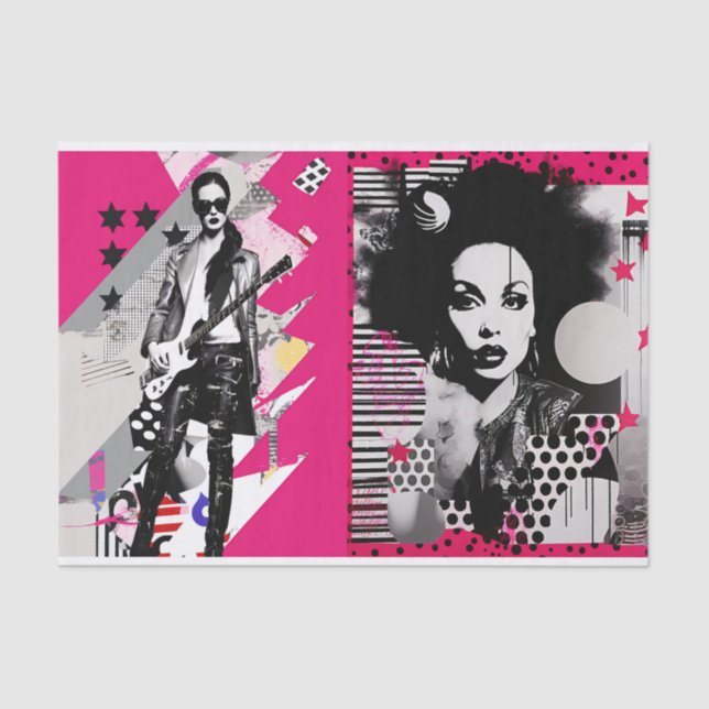 Neo Pop Pink Tissue Paper Seidenpapier (Vorderseite)