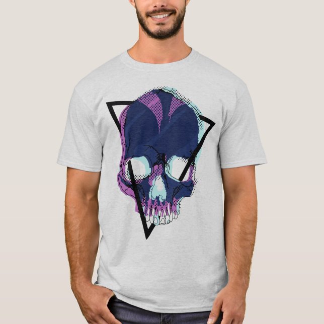 Neo Skull - Vaporwave Cyberpunk Skull T-Shirt (Vorderseite)