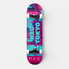 Neo-Tokio Cyberpunk Auto Synthwave Straße Skateboard