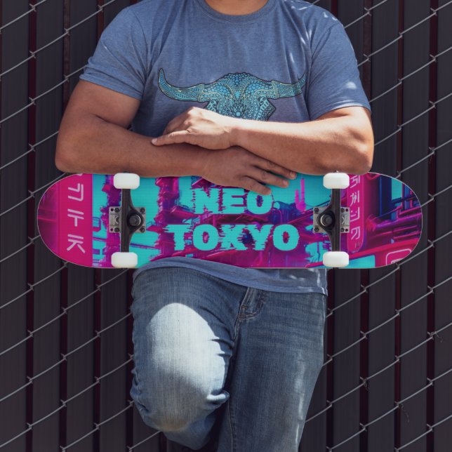 Neo Tokyo Cyberpunk Car Synthwave Street Skateboard (Außenbereich 3)