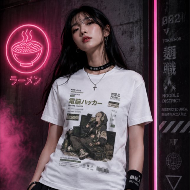 Neo Tokyo Files 005 - Digitaler Hacker Tri-Blend Shirt (Von Creator hochgeladen)