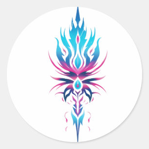 Neo-Tribal Sigil Runder Aufkleber