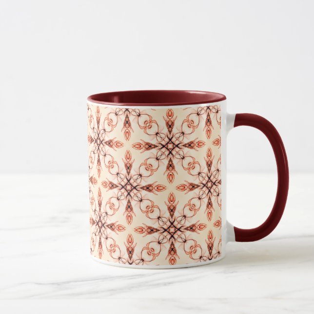 Neo Viktorianisch Brown Fraktal Pattern Tasse (Rechts)