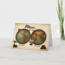 Neo-Viktorianischer Weltreiseratlas Steampunk-Kart