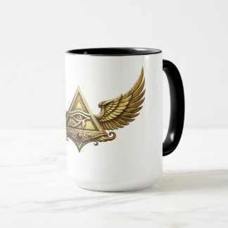 NeoAnkh Ägyptisches Horusauge mit goldener Flügelp Tasse