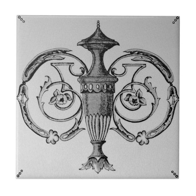 Neoklassische Urner Transferware Repro Fliese (Vorderseite)