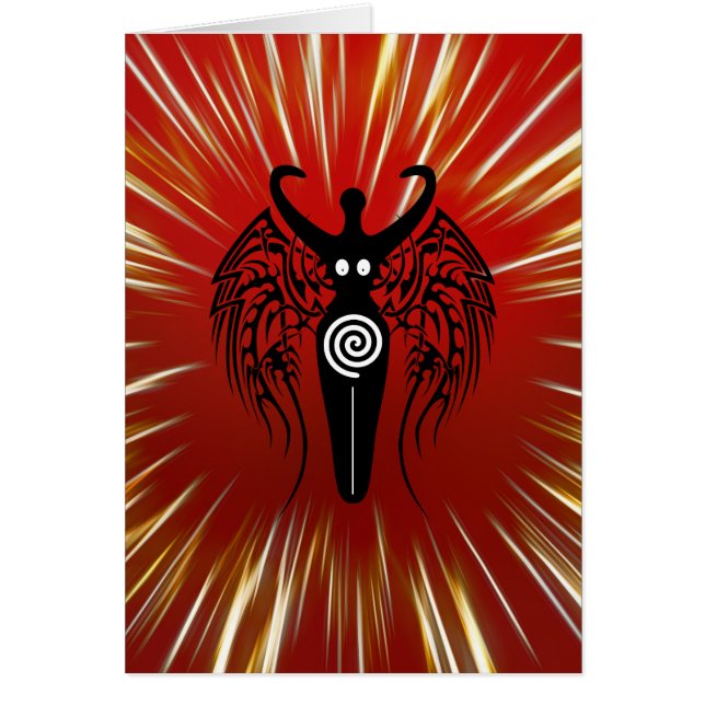 Neolithische Natur-Göttin mit Stammes- Flügeln! (Vorne)