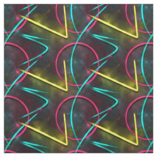 Neon80er abstraktes geometrisches Muster Stoff