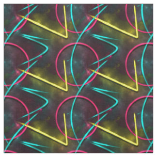 Neon80er abstraktes geometrisches Muster Stoff