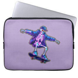 Neon 3D Skeleton Skateboarding – Funny Streetwear  Laptopschutzhülle