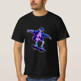 Neon 3D Skeleton Skateboarding – Funny Streetwear  T-Shirt