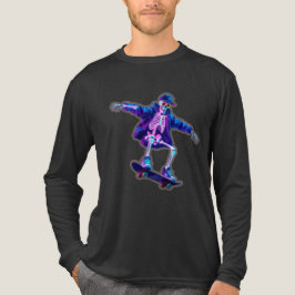 Neon 3D Skeleton Skateboarding – Funny Streetwear  Tri-Blend Shirt