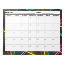 Neon 80er Blank Calendar