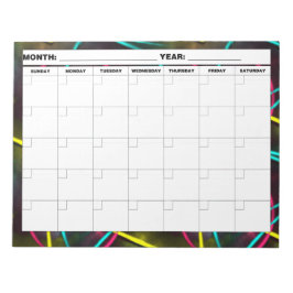 Neon 80er Blank Calendar Notizblock