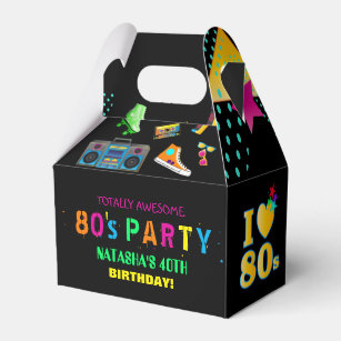 Neon 80er Geburtstagsparty Personalisiert Geschenkschachtel