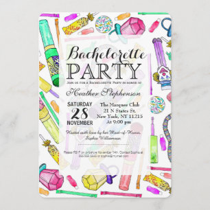 Neon 80er Jahre Retro-Funny Candy-Muster Einladung