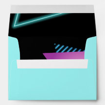 Neon 80er Party Editable Envelope 80er Themenparty
