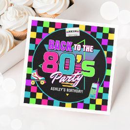Neon 80er Retro Glow Throwback Birthday Napkins Serviette