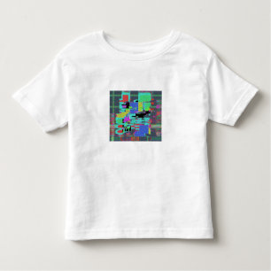 Neon 90er 80er Grid Design Kleinkind T-shirt